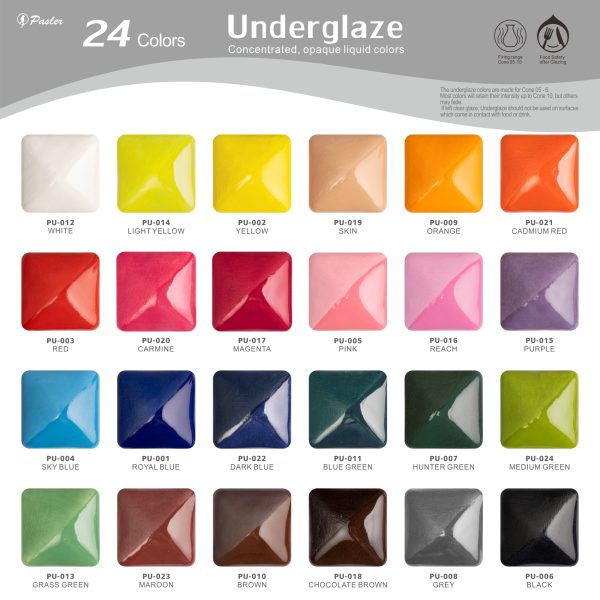 underglaze-24色卡 Underglaze, 24-Color