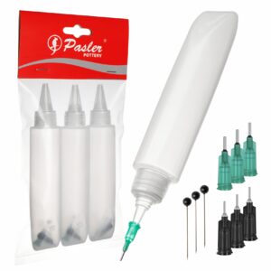 bottle Pottery Needle Tip Squeeze Bottles for Glaze Application, 3 Pack